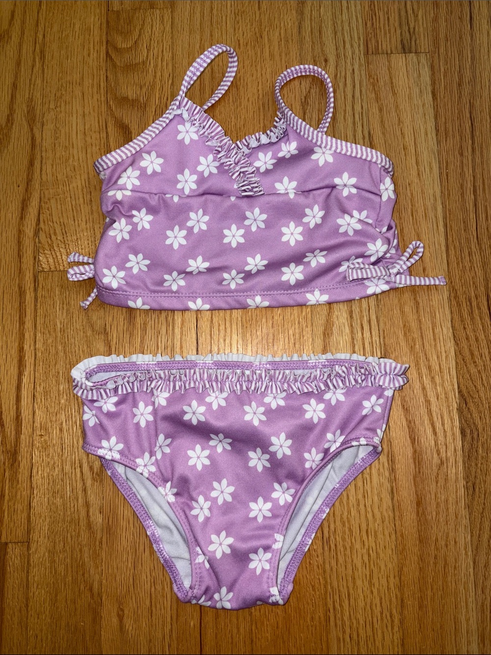 Girls' Lavender Daisy Two-Piece Swim Set